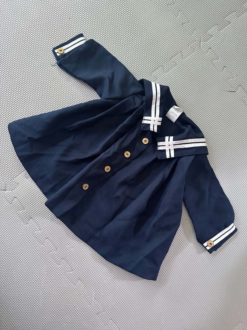 R-Gee Originals Vintage Navy Blue Sailor Collar Baby Jacket 12M